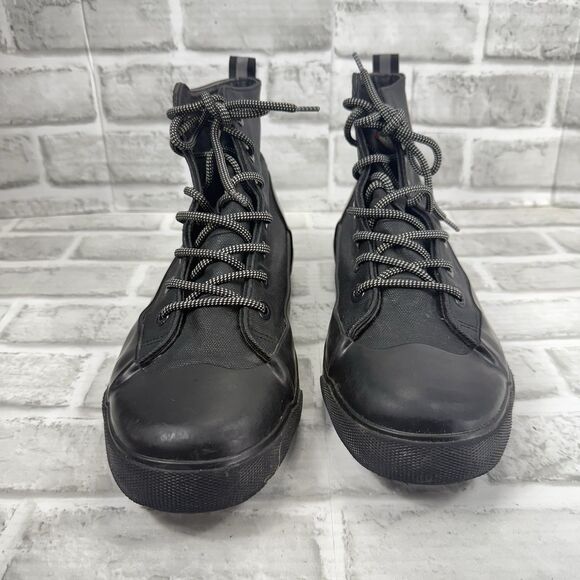 Hunter Unisex Dipped Canvas High-Top Sneakers Black Size M10/W12 - Picture 6 of 12